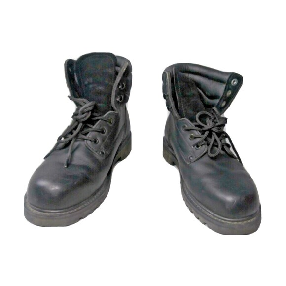 Vintage Sears Steel Toe Boots Men's Size 9.5 D Black Leather - Picture 4 of 10